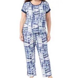 Lucky Brand Lounge Pajama Pants Wide Leg Stretchy Comfortable Women's Blue XXL